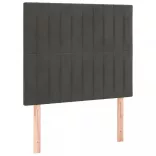sötétszürke bársony LED-es fejtámla 90x5x118/128 cm