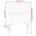 sötétszürke bársony LED-es fejtámla 90x5x118/128 cm