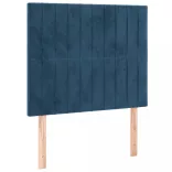 sötétkék bársony LED-es fejtámla 90x5x118/128 cm