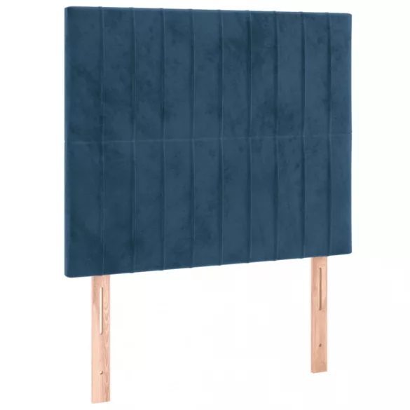 sötétkék bársony LED-es fejtámla 90x5x118/128 cm