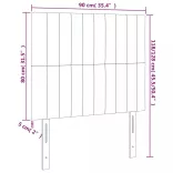sötétkék bársony LED-es fejtámla 90x5x118/128 cm