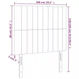 sötétszürke bársony LED-es fejtámla 100x5x118/128 cm