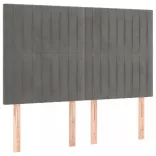 világosszürke bársony LED-es fejtámla 144x5x118/128 cm