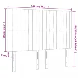 sötétszürke bársony LED-es fejtámla 144x5x118/128 cm