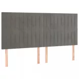 világosszürke bársony LED-es fejtámla 160x5x118/128 cm