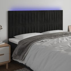 fekete bársony LED-es fejtámla 180x5x118/128 cm