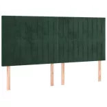 sötétzöld bársony LED-es fejtámla 180x5x118/128 cm