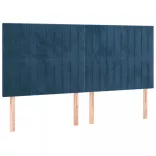 sötétkék bársony LED-es fejtámla 200x5x118/128 cm