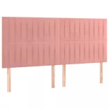 rózsaszín bársony LED-es fejtámla 200x5x118/128 cm