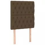 sötétbarna szövet LED-es fejtámla 80x7x118/128 cm
