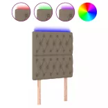 tópszínű szövet LED-es fejtámla 80x7x118/128 cm