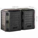 fekete kerti komposztáló 800 L