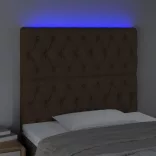 sötétbarna szövet LED-es fejtámla 90x7x118/128 cm