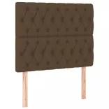 sötétbarna szövet LED-es fejtámla 90x7x118/128 cm