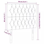 sötétbarna szövet LED-es fejtámla 90x7x118/128 cm