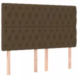 sötétbarna szövet LED-es fejtámla 144x7x118/128 cm