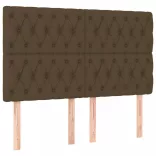 sötétbarna szövet LED-es fejtámla 160x7x118/128 cm