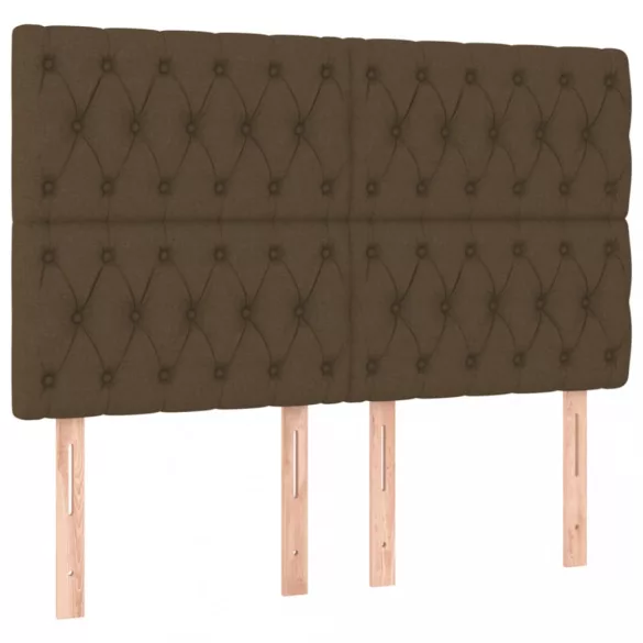 sötétbarna szövet LED-es fejtámla 160x7x118/128 cm