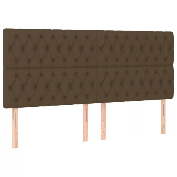 sötétbarna szövet LED-es fejtámla 180x7x118/128 cm