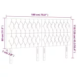 sötétbarna szövet LED-es fejtámla 180x7x118/128 cm