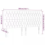 világosszürke szövet LED-es fejtámla 200x7x118/128 cm