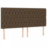 sötétbarna szövet LED-es fejtámla 200x7x118/128 cm