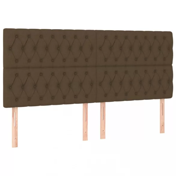 sötétbarna szövet LED-es fejtámla 200x7x118/128 cm