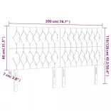 sötétbarna szövet LED-es fejtámla 200x7x118/128 cm