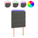 sötétszürke bársony LED-es fejtámla 80x7x118/128 cm