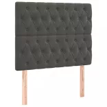 sötétszürke bársony LED-es fejtámla 90x7x118/128 cm