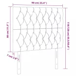 sötétszürke bársony LED-es fejtámla 90x7x118/128 cm