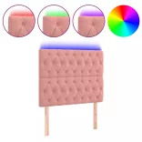 rózsaszín bársony LED-es fejtámla 100x7x118/128 cm