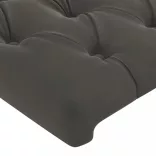 sötétszürke bársony LED-es fejtámla 160x7x118/128 cm