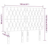 sötétzöld bársony LED-es fejtámla 160x7x118/128 cm