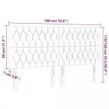 sötétszürke bársony LED-es fejtámla 180x7x118/128 cm
