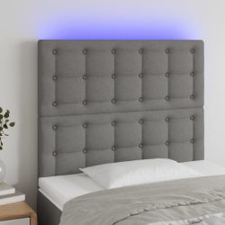 sötétszürke szövet LED-es fejtámla 80x5x118/128 cm