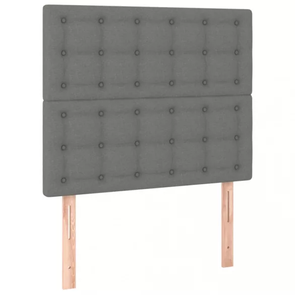 sötétszürke szövet LED-es fejtámla 80x5x118/128 cm
