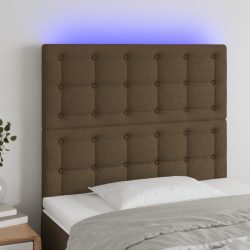 sötétbarna szövet LED-es fejtámla 80x5x118/128 cm