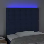 kék szövet LED-es fejtámla 80x5x118/128 cm