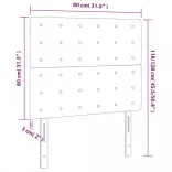 kék szövet LED-es fejtámla 80x5x118/128 cm