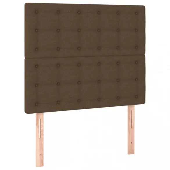 sötétbarna szövet LED-es fejtámla 90x5x118/128 cm