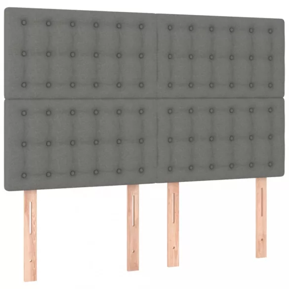sötétszürke szövet LED-es fejtámla 144x5x118/128 cm