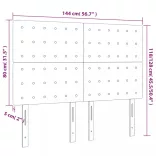 sötétszürke szövet LED-es fejtámla 144x5x118/128 cm