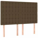sötétbarna szövet LED-es fejtámla 144x5x118/128 cm