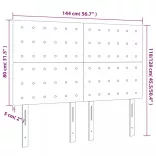 sötétbarna szövet LED-es fejtámla 144x5x118/128 cm