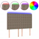 tópszínű szövet LED-es fejtámla 144x5x118/128 cm