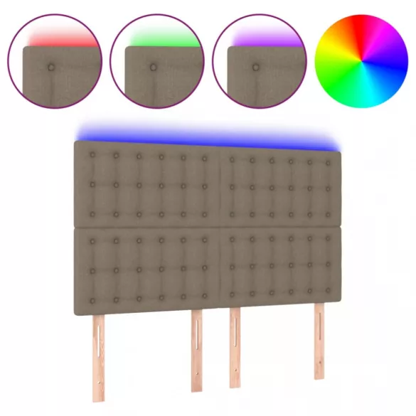 tópszínű szövet LED-es fejtámla 144x5x118/128 cm