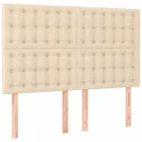 krémszínű szövet LED-es fejtámla 144x5x118/128 cm