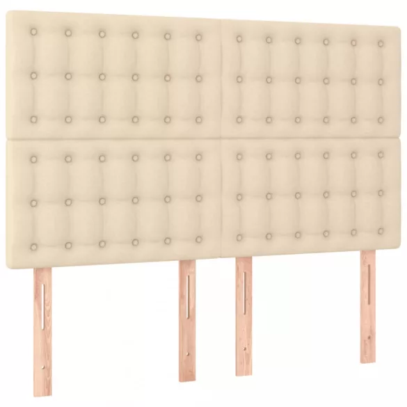 krémszínű szövet LED-es fejtámla 144x5x118/128 cm