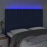 kék szövet LED-es fejtámla 144x5x118/128 cm